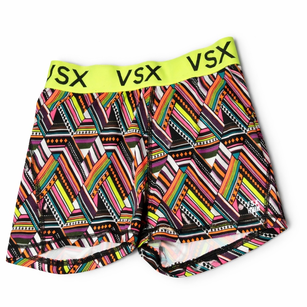 Victoria’s Secret VSX Neon Geometric Sport Shorts XS | Luxe Performance Spandex
